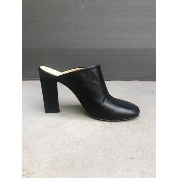 WANDLER woman's black leather Mules heels clogs size 38.5 - Picture 10 of 11